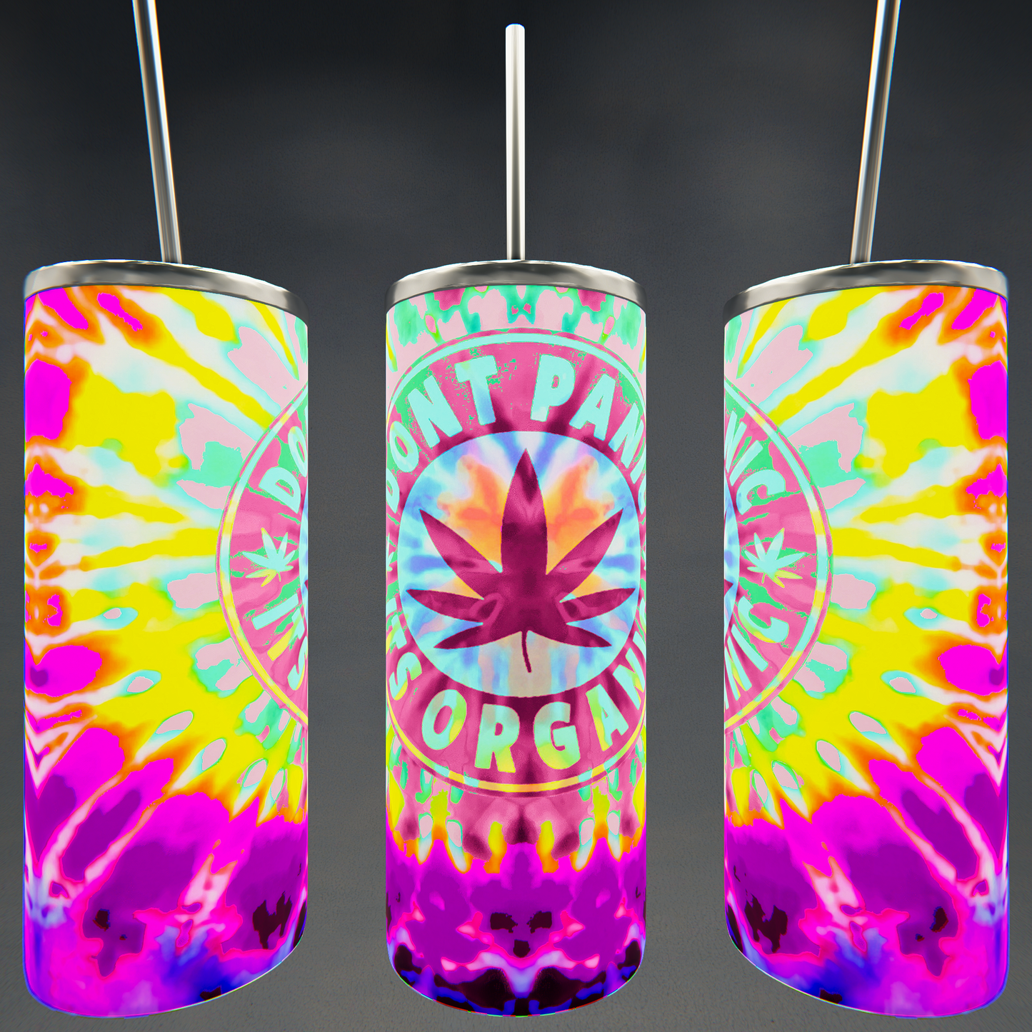 Don't Panic - It's Organic Tie-Dye Weed Tumbler