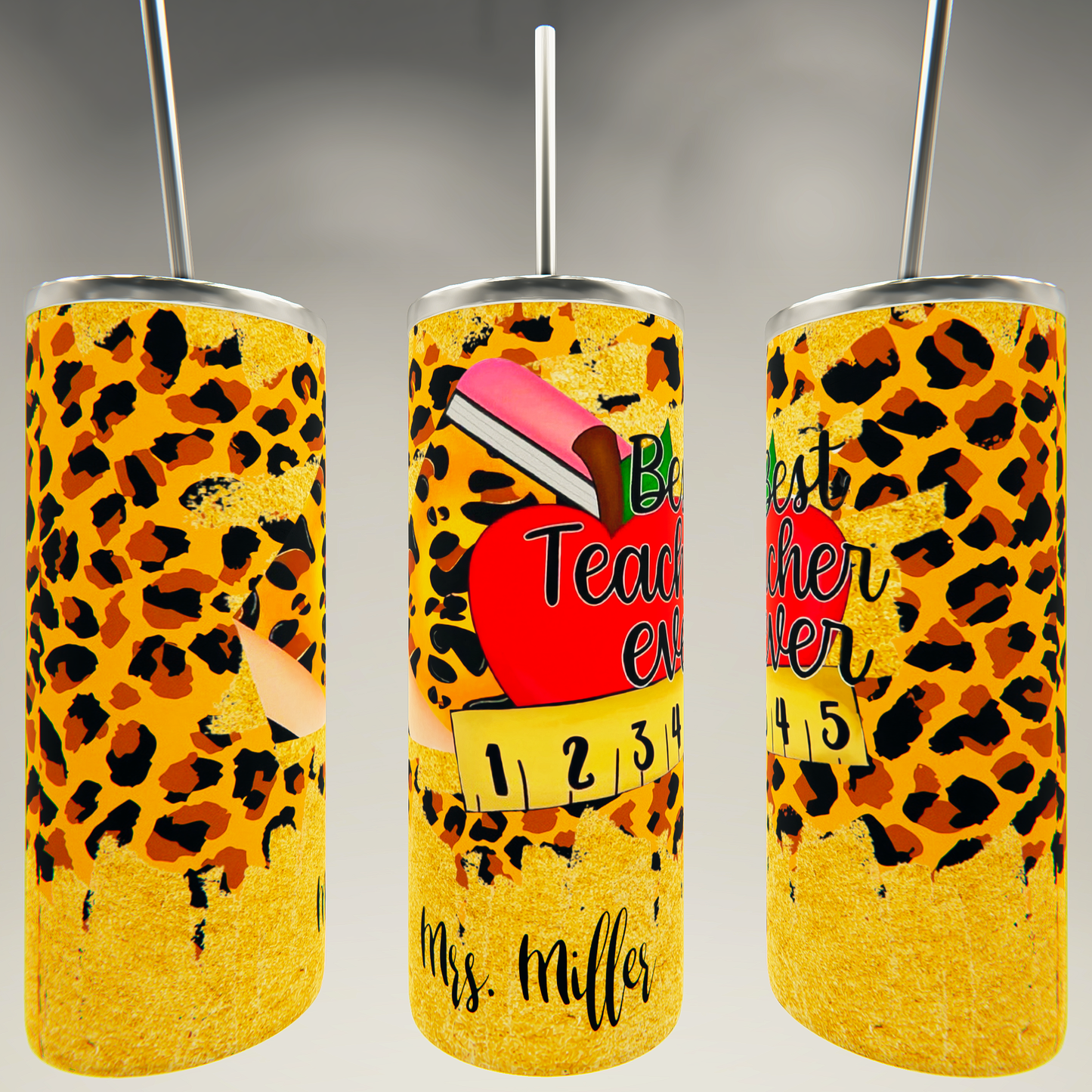 Best Teacher Ever Tumbler - Leopard