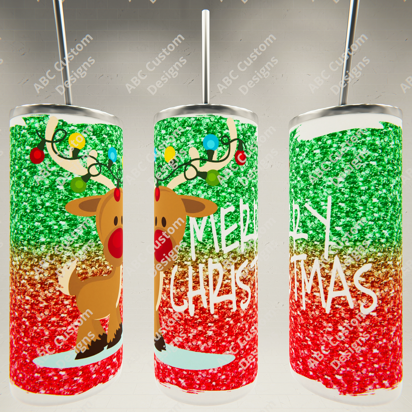 Merry Christmas with Reindeer Tumbler
