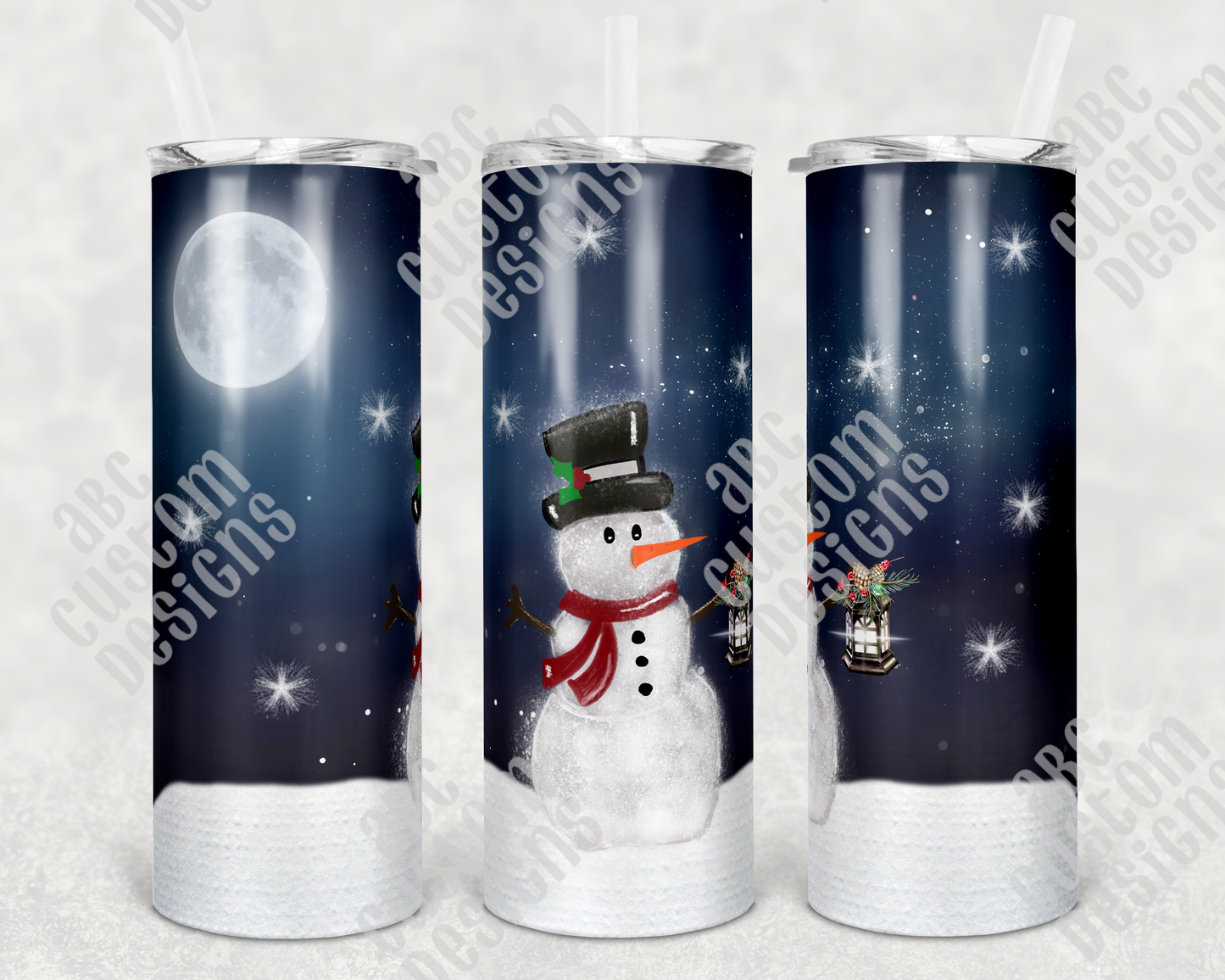 Tumbler - Snowman at Night