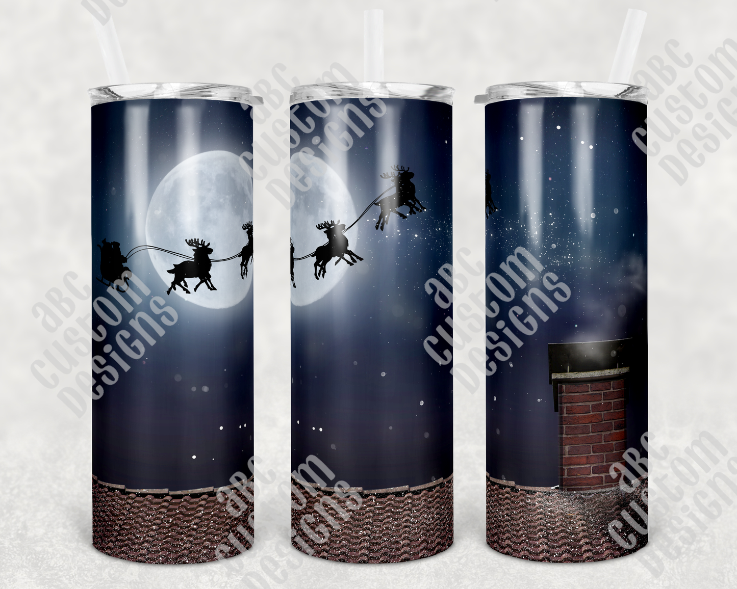 Tumbler - Santa Flying Through the Air