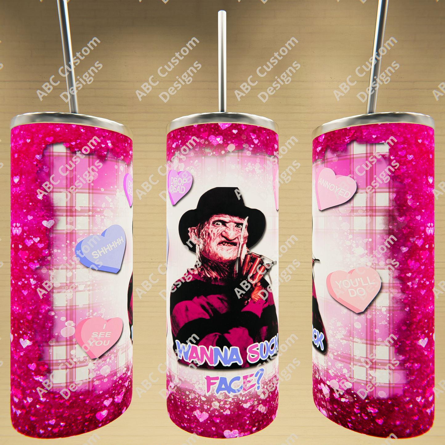 Valentine's Day - Horror Tumbler - Freddy Krueger