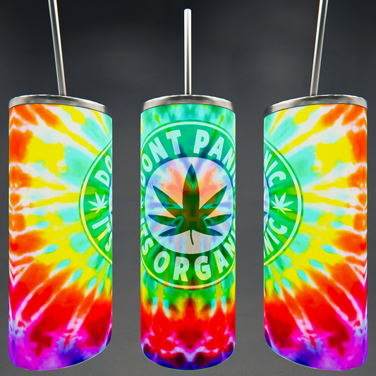 Don't Panic - It's Organic Rainbow Weed Tumbler