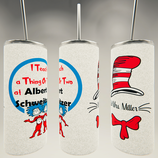 Cat in the Hat Tumbler - I Teach at Thing or Two