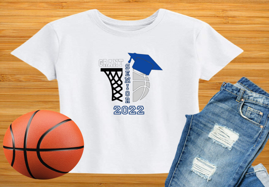 Basketball Senior Shirt - Blue and Grey