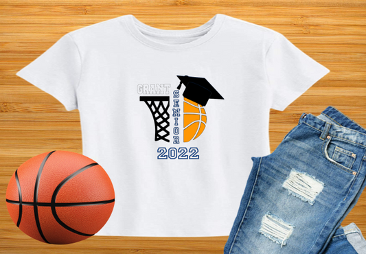 Basketball Senior Shirt - Blue and White