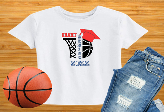 Basketball Senior Shirt - Red and Blue