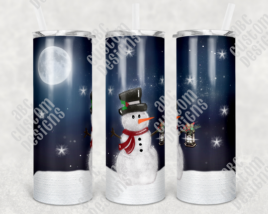 Tumbler - Snowman at Night