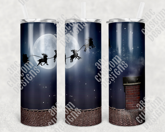 Tumbler - Santa Flying Through the Air