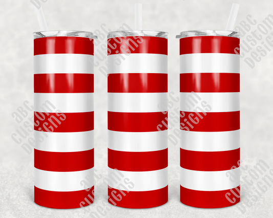 Tumbler - Red and White Striped - Candy Cane