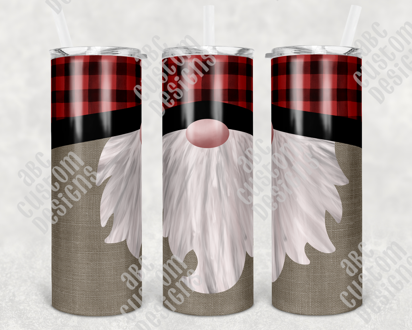 Tumbler - Gnome - Full Wrap - Buffalo Plaid