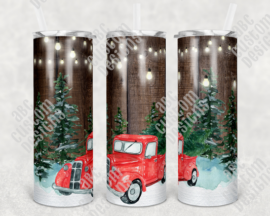 Tumbler - Red Truck and Trees