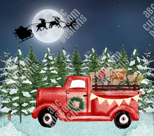 Tumbler - Red Truck - Santa In The Sky