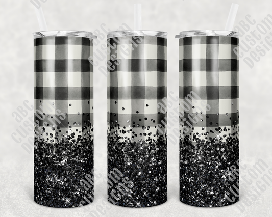 Buffalo Plaid Tumbler - White