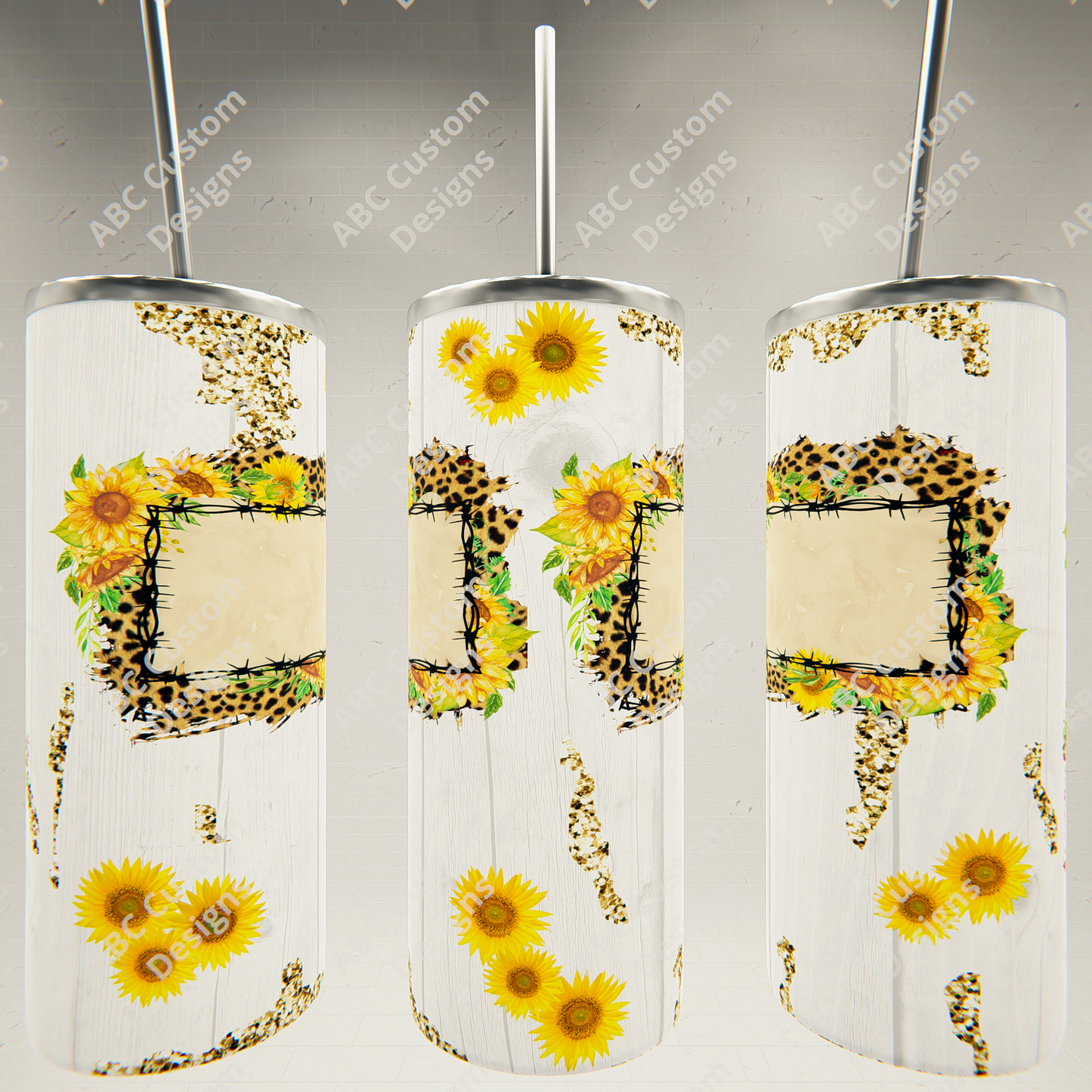 Sunflower Leopard Tumbler