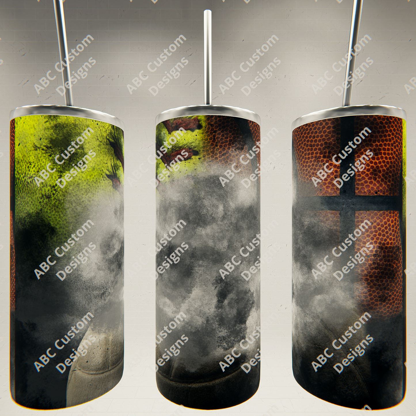 Triple Sport Grunge Tumbler - Basketball, Football, Soccer