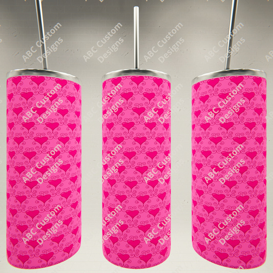 Valentine's Day Tumbler - Pink Hearts