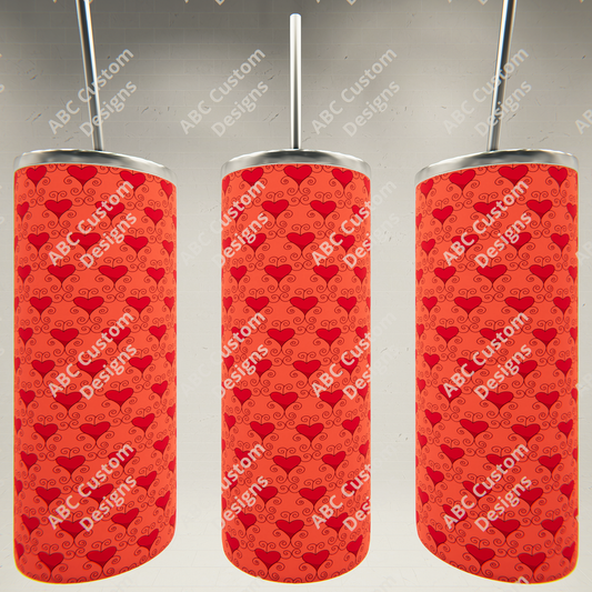 Valentine's Day Tumbler - Red Hearts