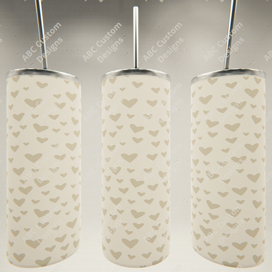 Valentine's Day Tumbler - White Hearts