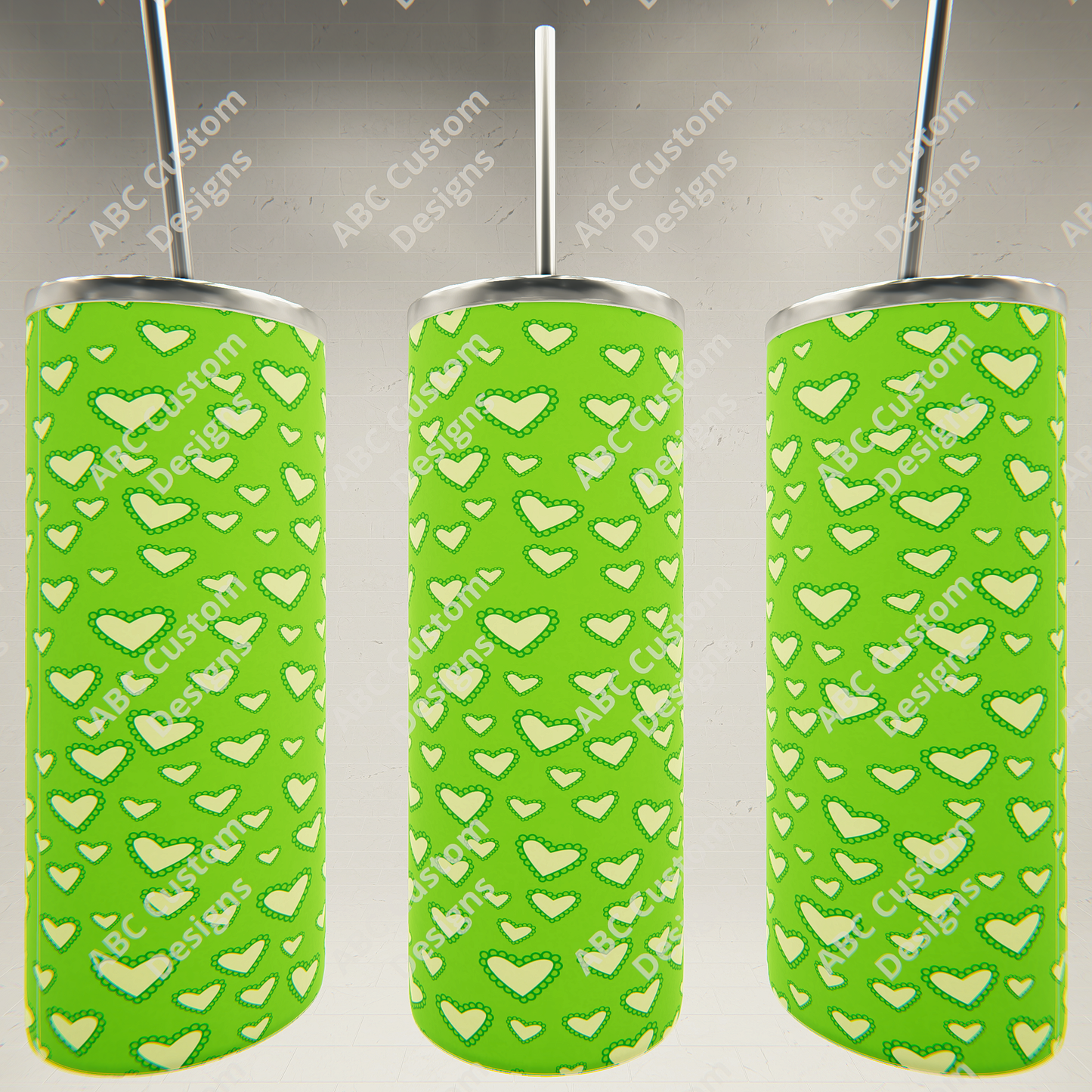 Valentine's Day Tumbler - Lime Green