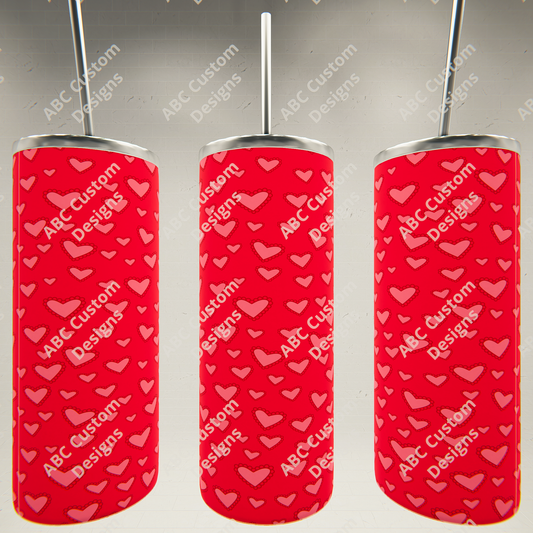 Valentine's Day Tumbler - Red Hearts