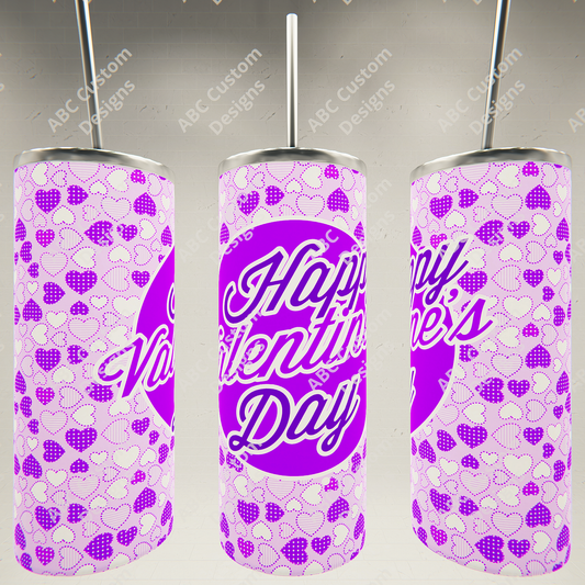 Purple Happy Valentine's Day Tumbler