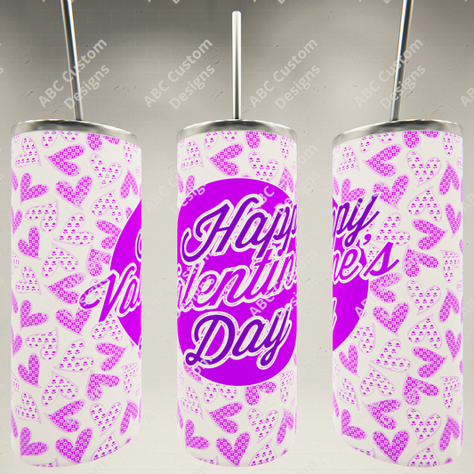 Purple Happy Valentine's Day Tumbler