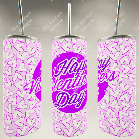 Purple Happy Valentine's Day Tumbler