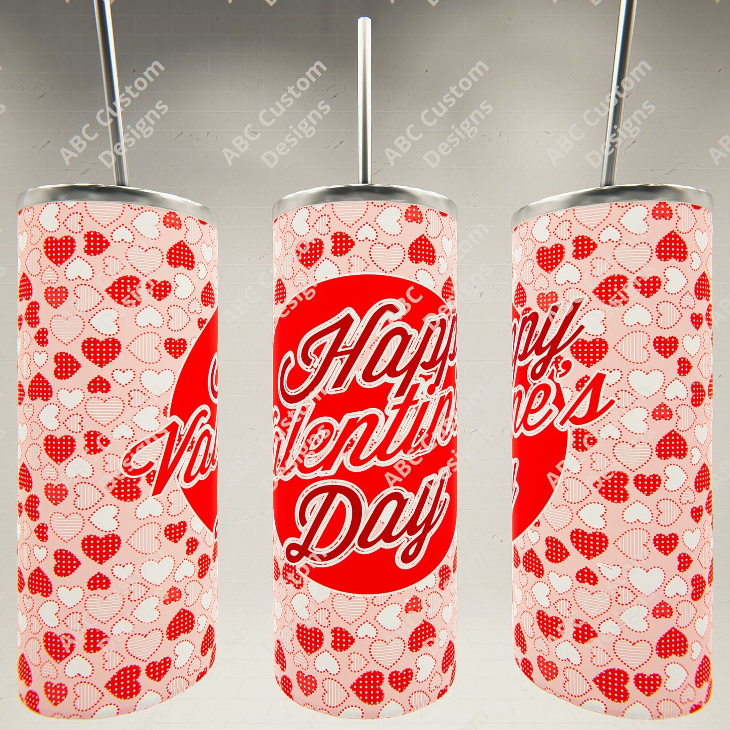 Red Happy Valentine's Day Tumbler